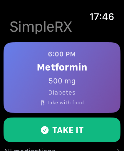 Apple Watch medication reminder